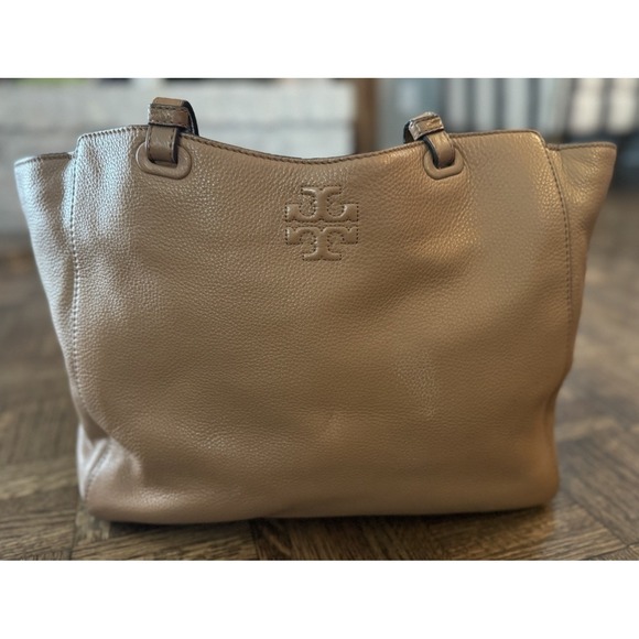 Tory Burch Thea Tan Brown Grained Leather Diaper Bag - Picture 1 of 6